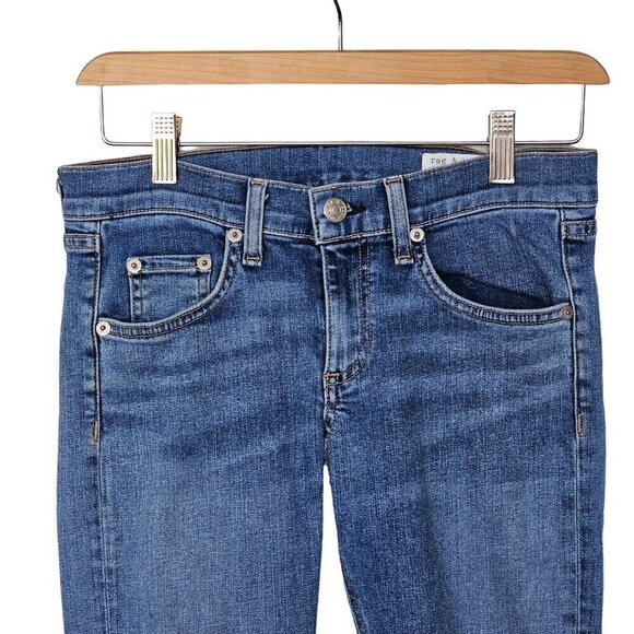 Rag & Bone Skinny Distressed Jeans Raw Hem Denim W1502K520 Bidland Wash Women 26 - Picture 13 of 13